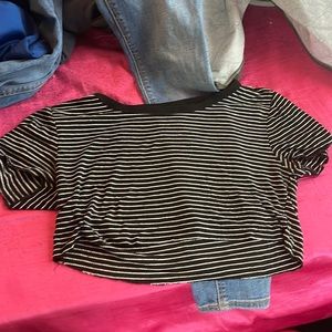 small cropped stripped shirt
